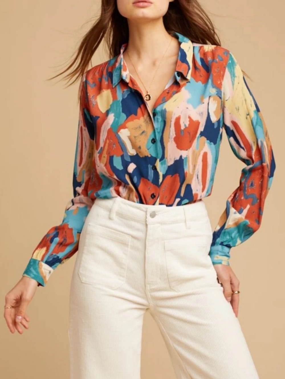 Rollas Painted Tulip Blouse - Multicolour